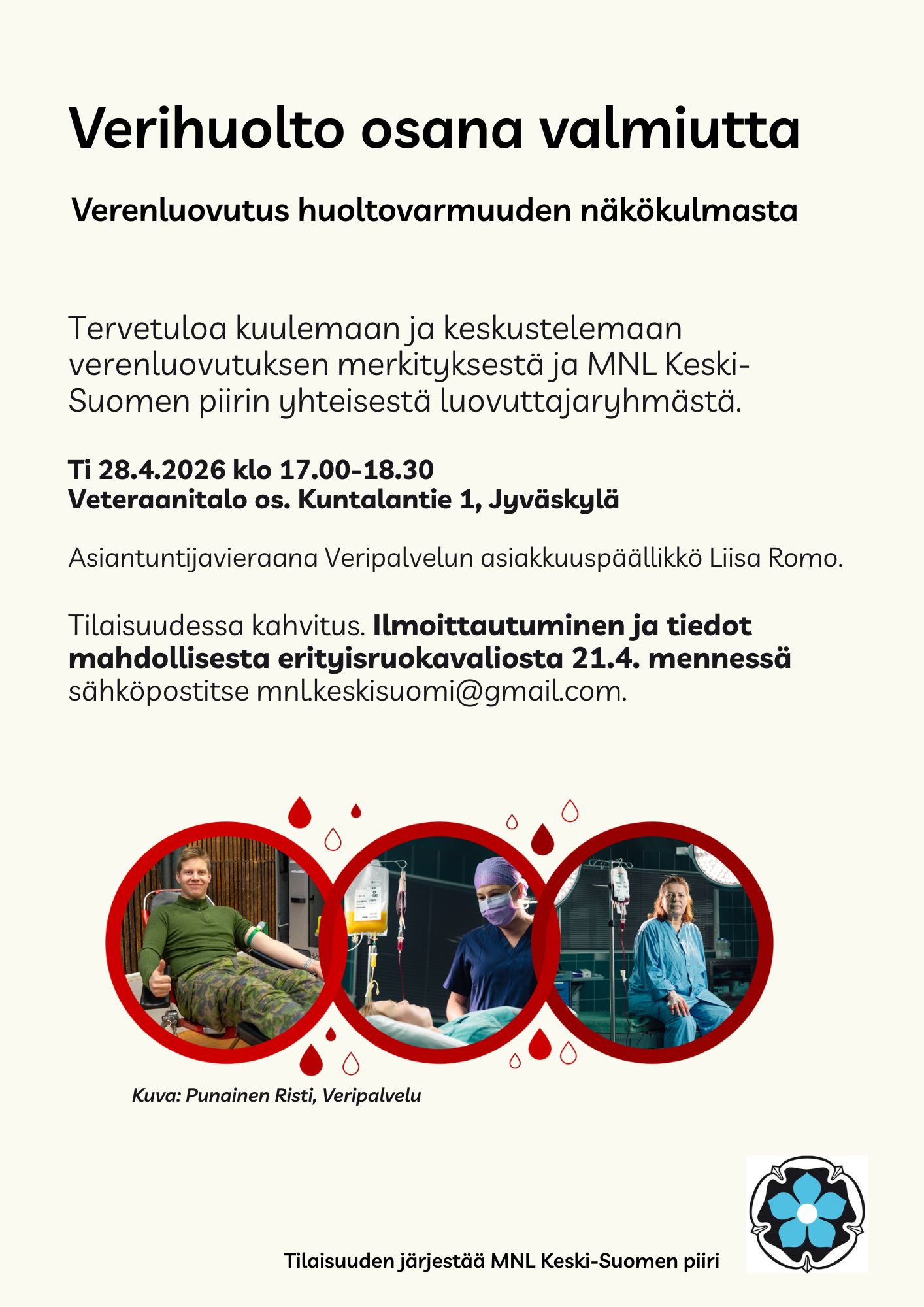 Verihuolto osana valmiutta: verenluovutus huoltovarmuuden näkökulmasta 28.4.2026