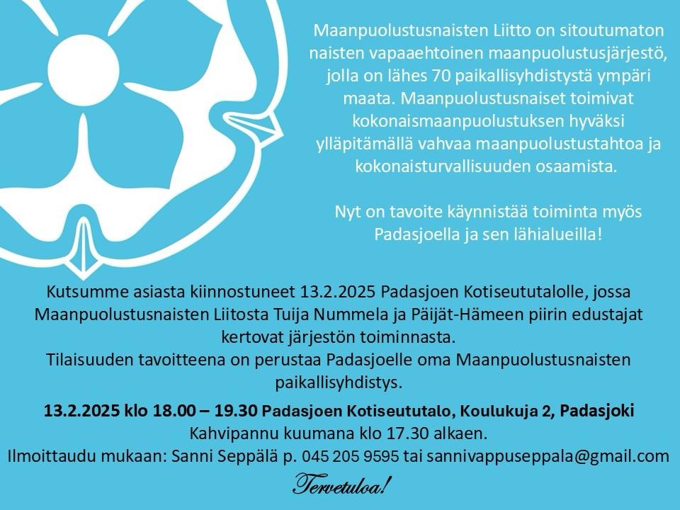 Padasjoella infotilaisuus yhdistyksen perustamiseksi